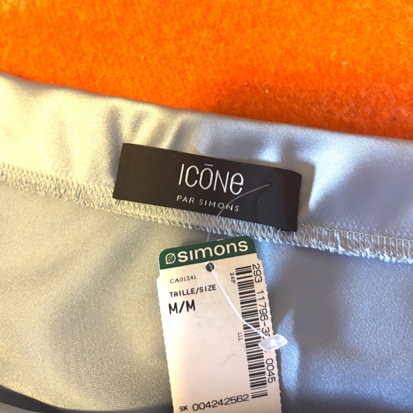 Baby blue satiny maxi skirt made in USA NWT - Picture 6 of 9